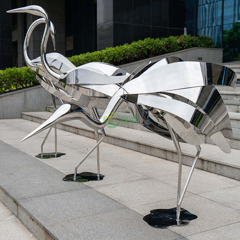 Crane Stainless Steel Sculpture