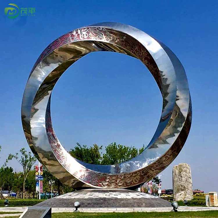 Abstract Ring Metal Stainless Steel Sculpture