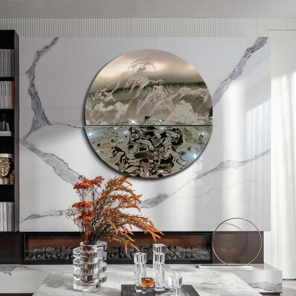 Polished Mirror Patterned Wall Sculptures 