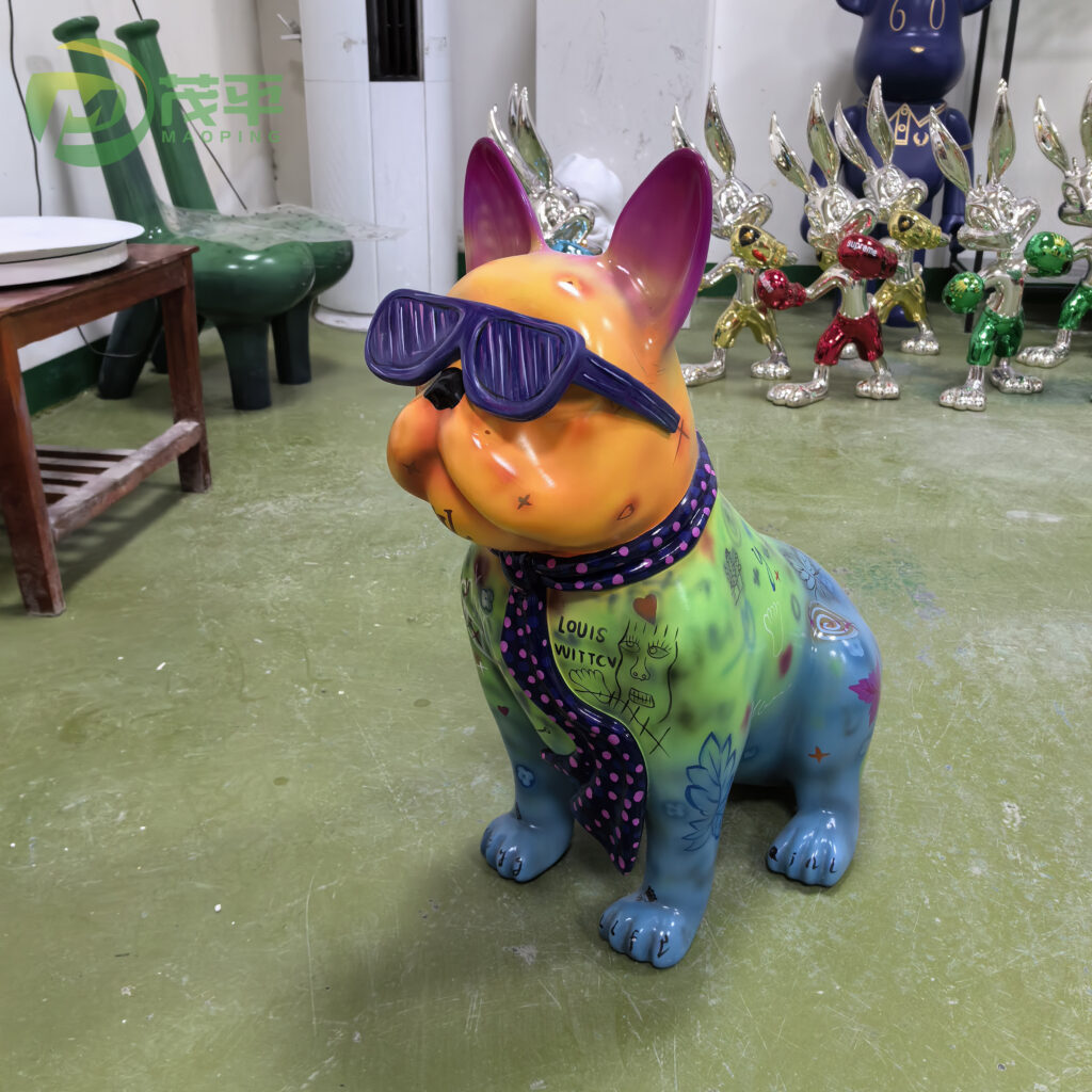 Frenchie Bulldog Fiberglass Sculpture