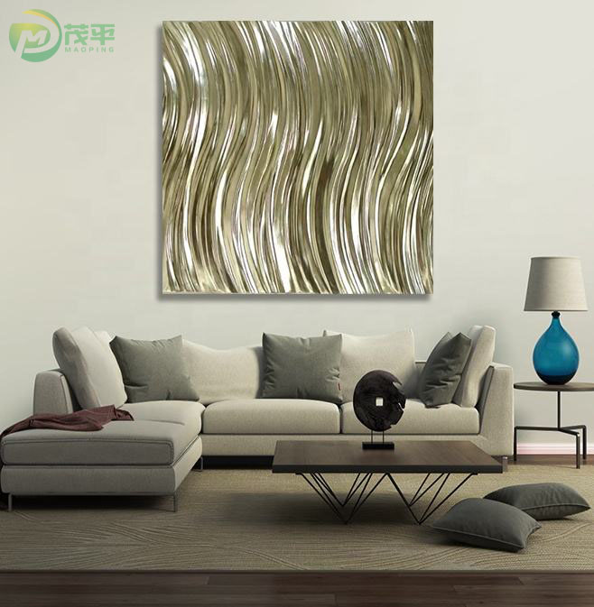 Custom Gold Striped Wall Decorative Sculpture